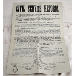Civil Service Reform (Original Broadside - circa 1881)